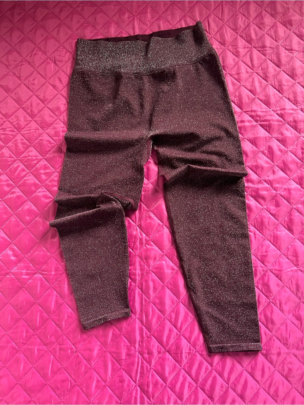 Victoria's Secret PINK Shimmer Leggings Burgundy Maroon - Size XXL